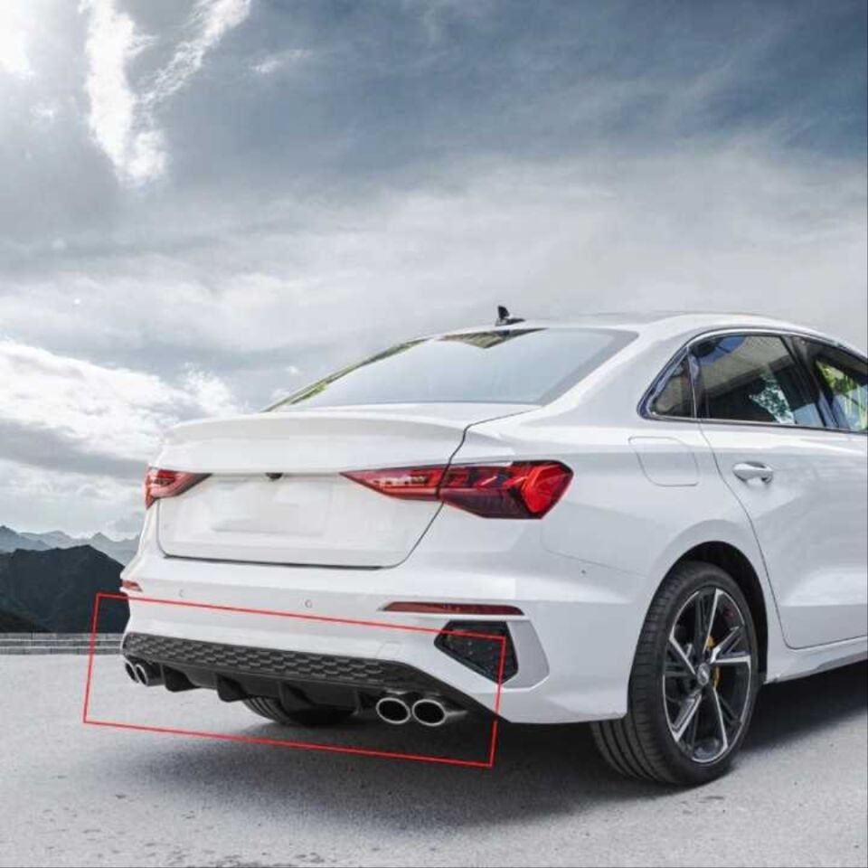 Audi A3 Sedan 8Y S-Line 2020+ S3 Piano Black Arka Difüzör