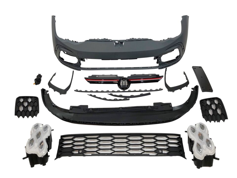 Volkswagen Golf 8 (Mk8) GTI Komple Ön Tampon ve Panjur Seti