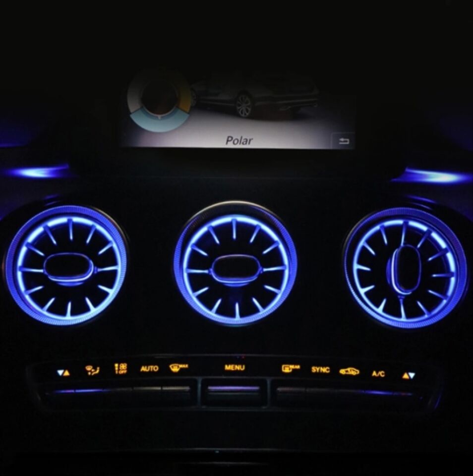 Mercedes A(W176)/CLA(C117)/GLA(X156) Serisi 64 Renk App Kontrollü Turbine Ön Havalandırma Ambiyans Seti