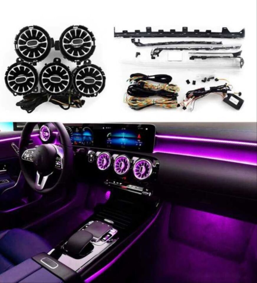 Mercedes A (W177) / CLA (C118) Serisi 64 Renk Komple Ambiyans ve Turbine Havalandırma Seti