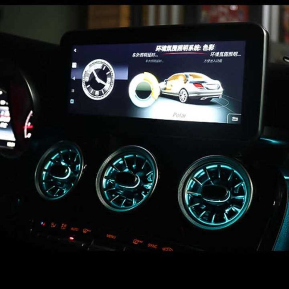 Mercedes-Benz C Serisi W205 2015-2018 3 Renk Turbine Ön Havalandırma Ambiyans Aydınlatma Kiti
