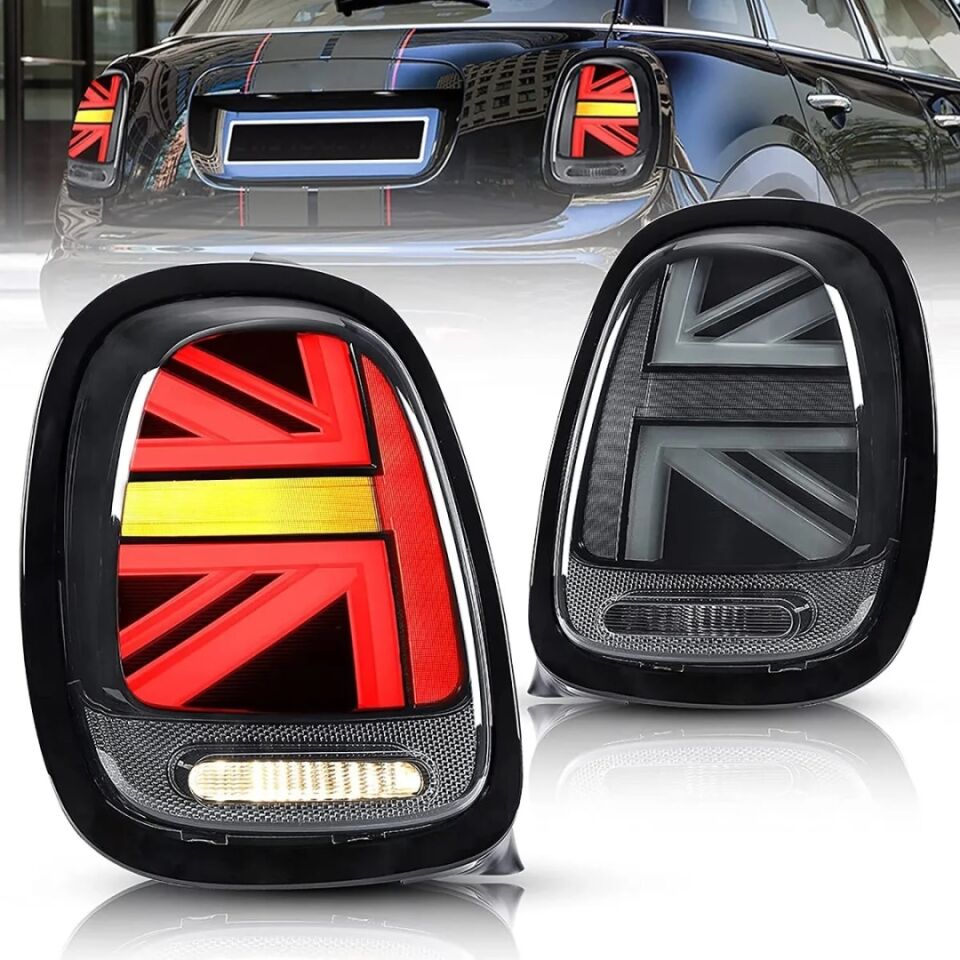 Mini Cooper F55/F56/F57 2014-2018 Union Jack Kayar Sinyalli LED Stop Seti (Füme)
