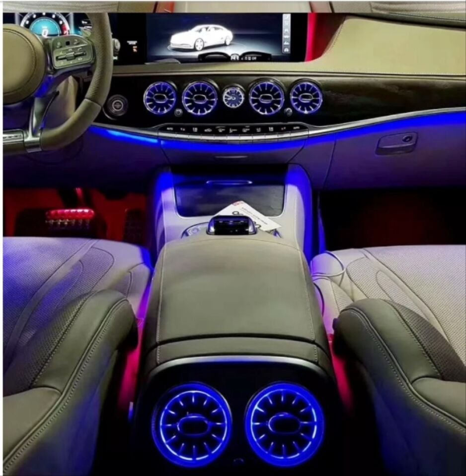 Mercedes W222 S Serisi 7 Renk Işıklı Ön Havalandırma Seti