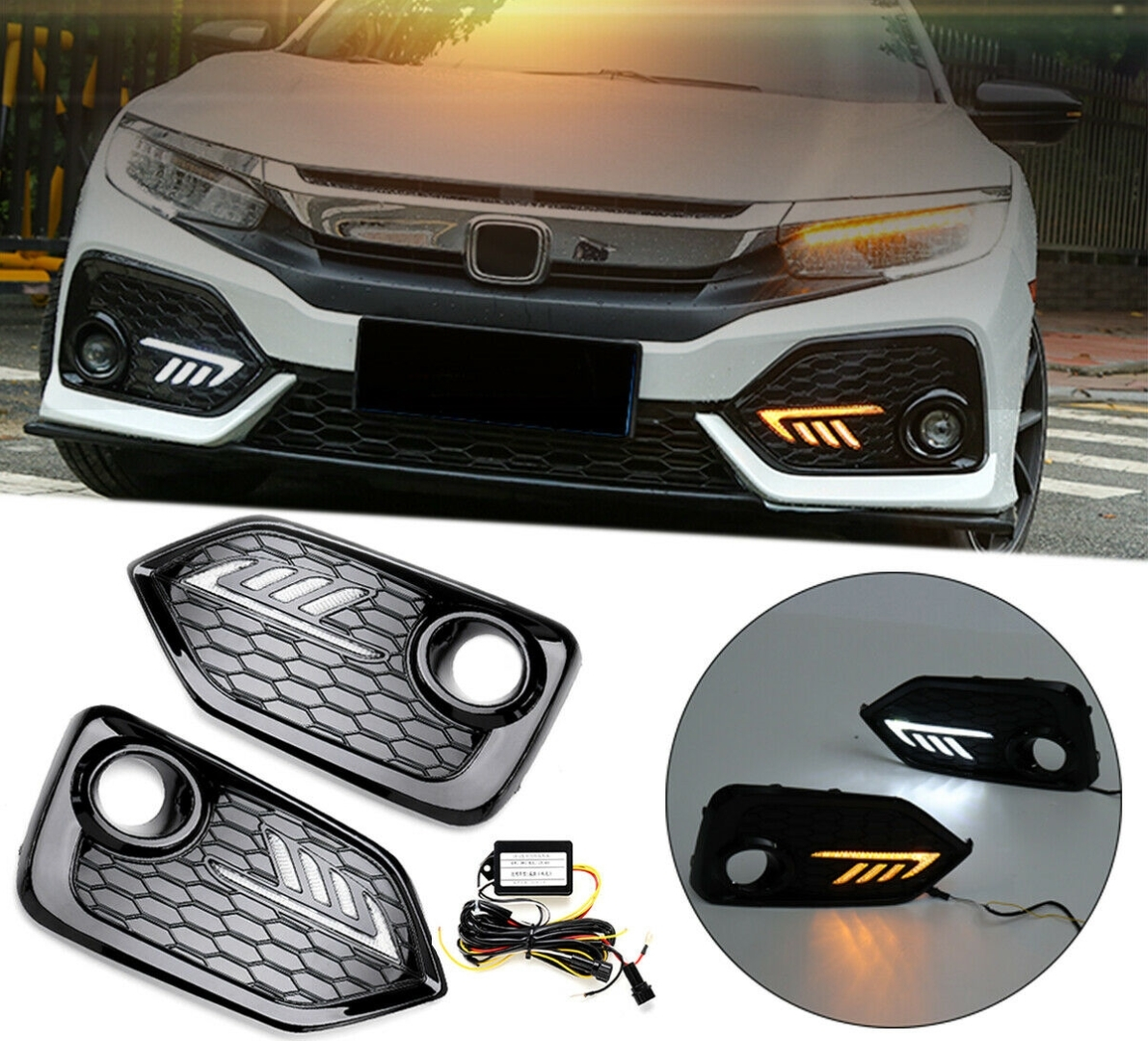 Honda Civic Hatchback FK7 2017-2019 Kayar Sinyalli Gündüz Farı Seti