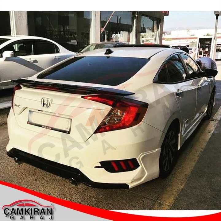 Honda Civic FC5 2016-2021 Turbo Stil Arka Difüzör ve Egzoz Ucu Seti
