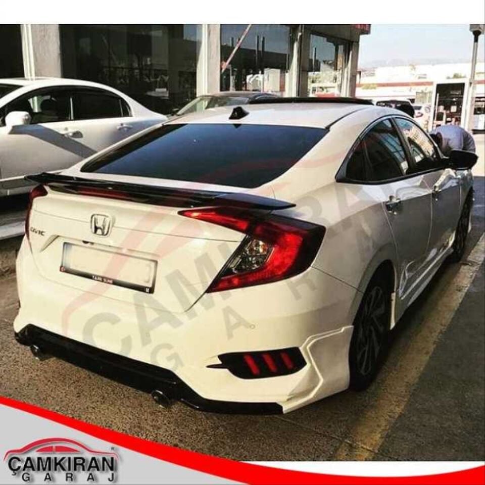 Honda Civic FC5 2016-2021 Turbo Arka Difüzör ve Egzoz Ucu Seti