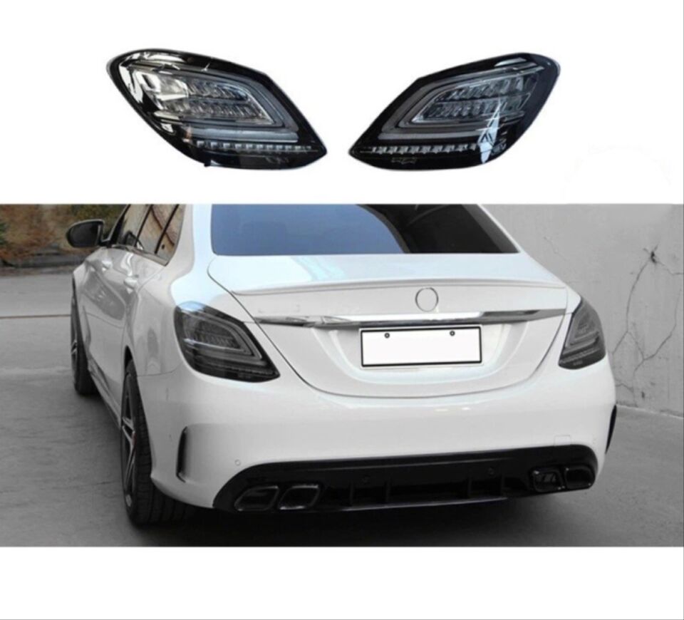 Mercedes-Benz C Serisi W205 Makyajsız Makyajlı LED Stop Seti Füme