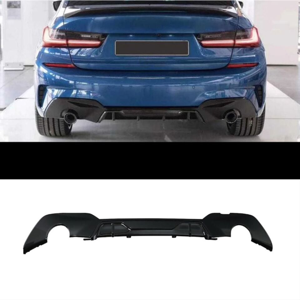 BMW 3 Serisi G20 M Performance Difüzör - Piano Black (2019+)