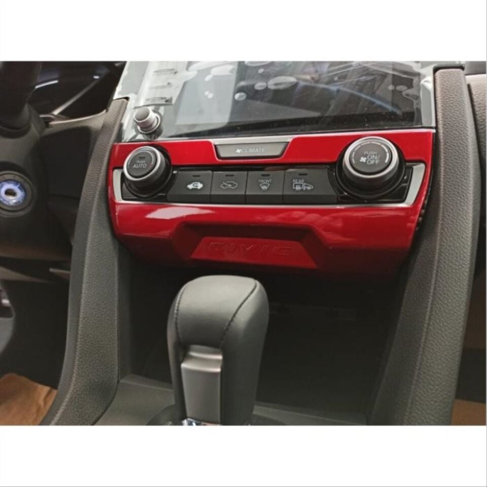 Honda Civic FC5 2016-2021 Kırmızı Klima Paneli Çerçevesi