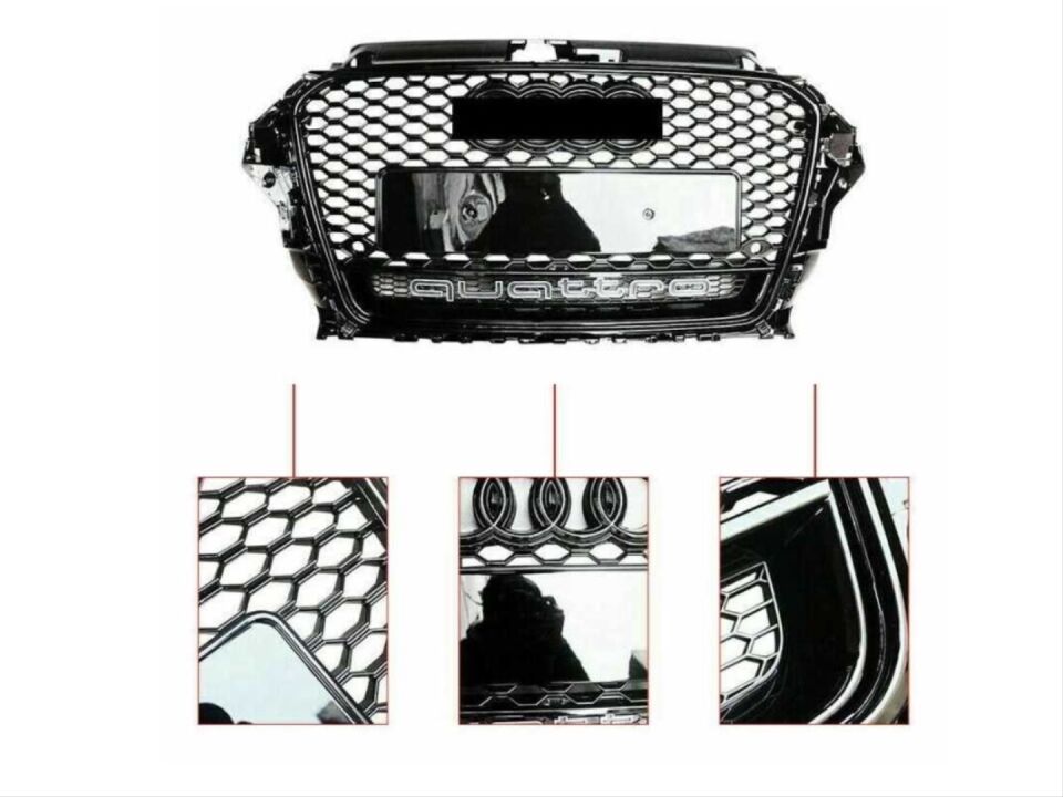 Audi A3 8V 2013-2016 RS3 Full Siyah Ön Panjur