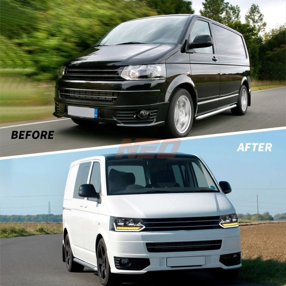 Volkswagen Transporter T5.1 / Caravelle 2010-2015 U-LED Kayar Sinyalli Far Seti