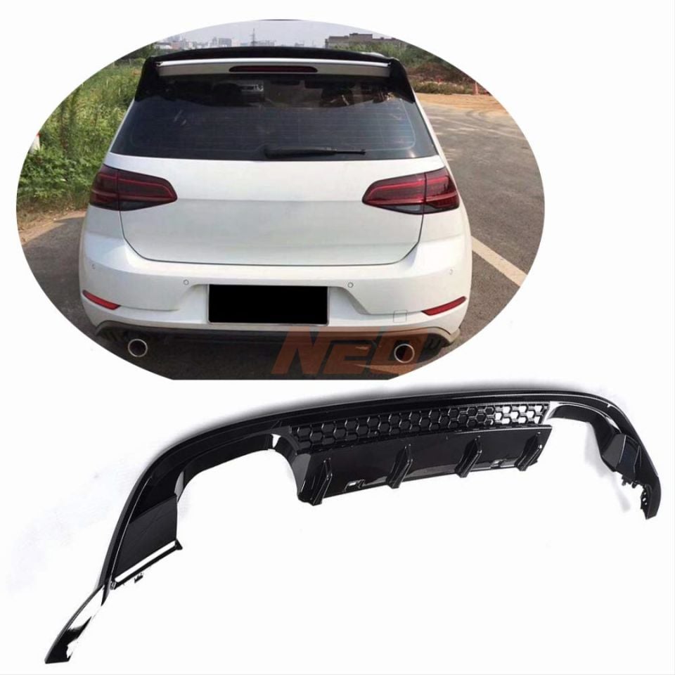 Volkswagen Golf 7 Standart 2013-2017 Golf 7.5 R Arka Difüzör ve Egzoz Ucu Seti