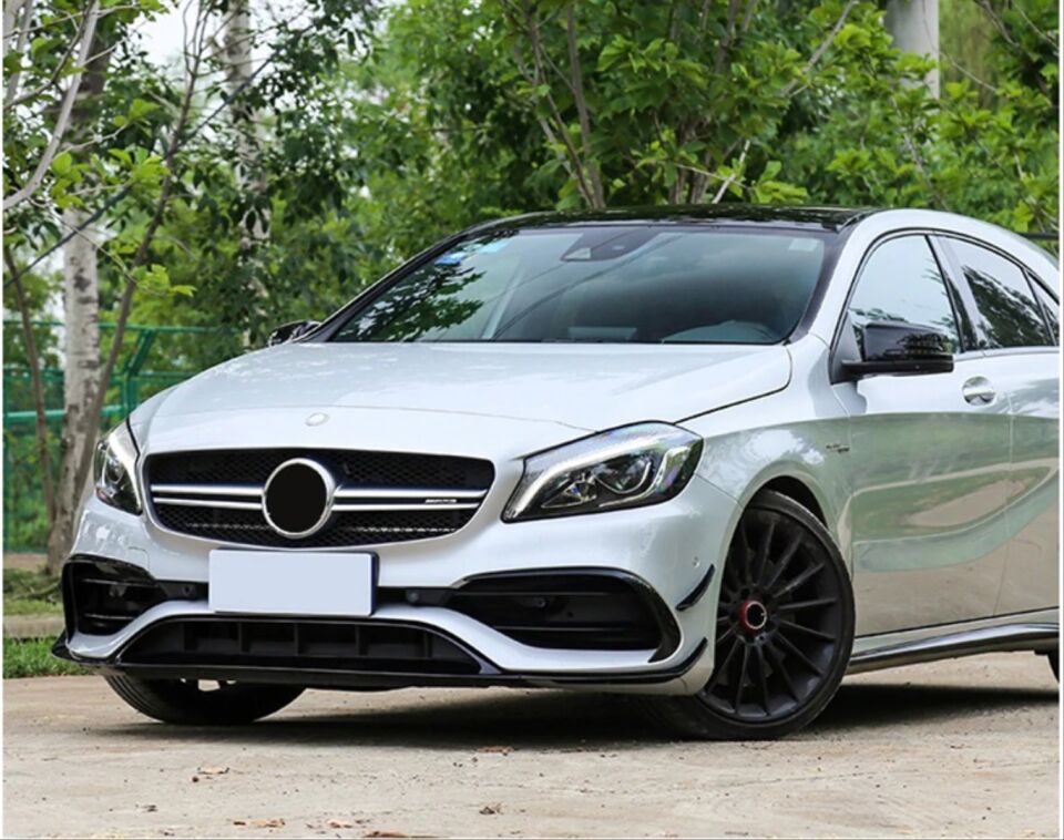 Mercedes W176 A Serisi Facelift A45 Ön Tampon Aero Kiti Piano Black (AMG Paket İçin)