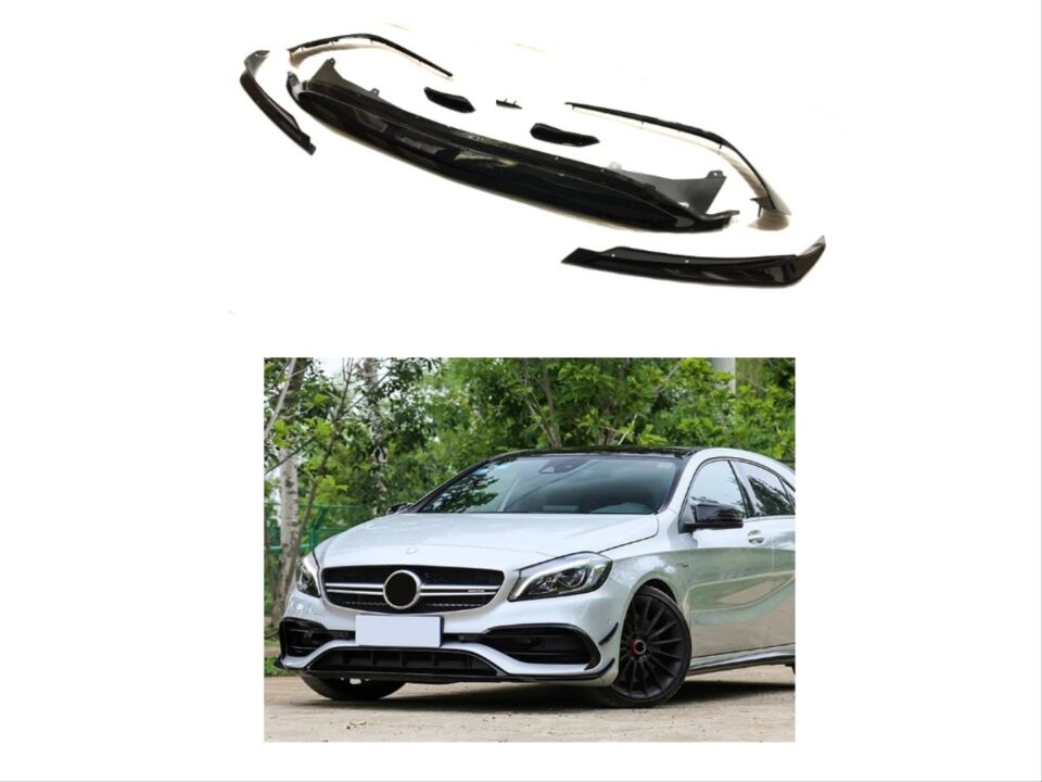 Mercedes W176 A Serisi Facelift A45 Ön Tampon Aero Kiti Piano Black (AMG Paket İçin)