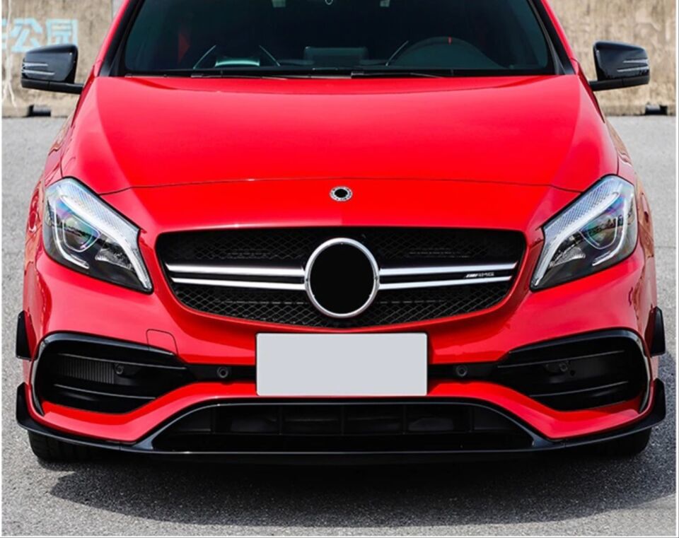 Mercedes W176 A Serisi Facelift A45 Ön Tampon Aero Kiti Piano Black (AMG Paket İçin)