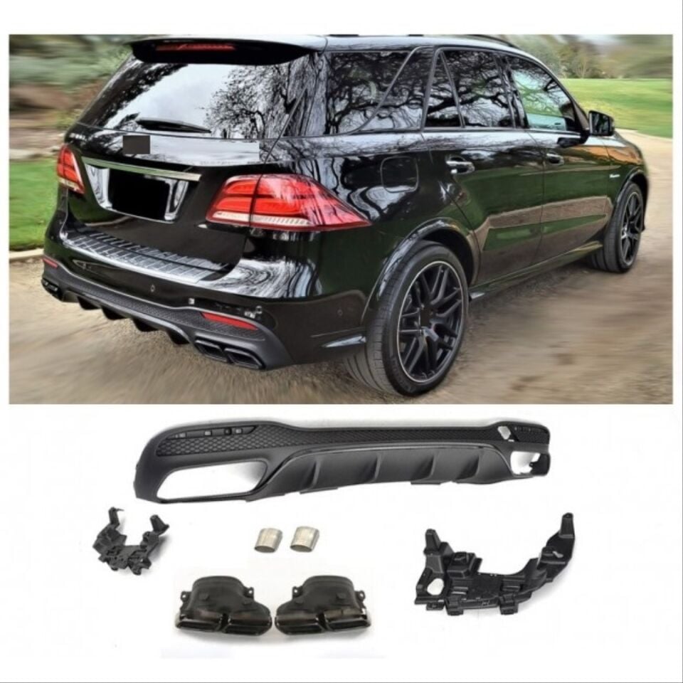 Mercedes GLE W166 GLE63 AMG Difüzör ve Egzoz Ucu Seti (AMG Paket İçin)