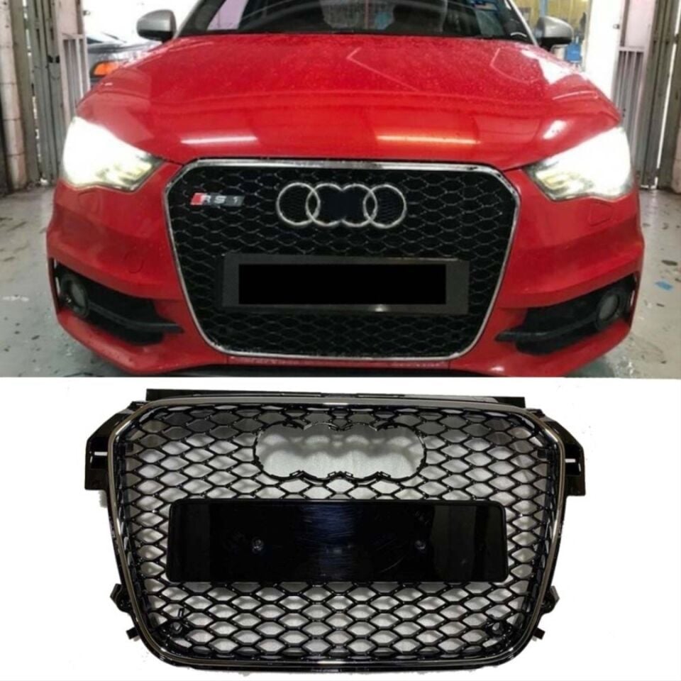 Audi A1 8X RS1 Petek Panjur Krom Çerçeveli Piano Black