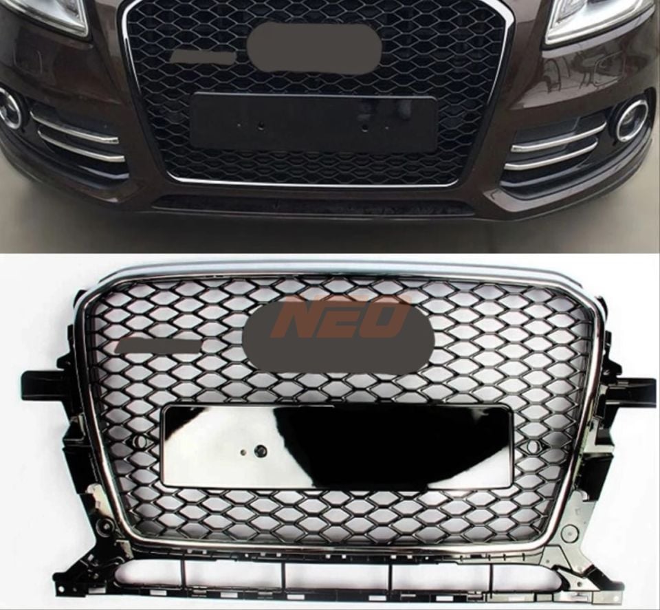 Audi Q5 8R Makyajlı RSQ5 Stil Petek Panjur Gri Yazılı Piano Black