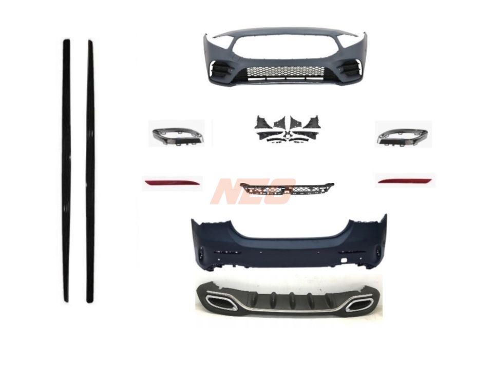 W177 HB A SERISI IÇIN UYUMLU AMG GÖRÜNÜM SET (ÖN ARKA TAMPON , DIAMOND PANJUR,MARSPIYEL,EGZOZLAR)