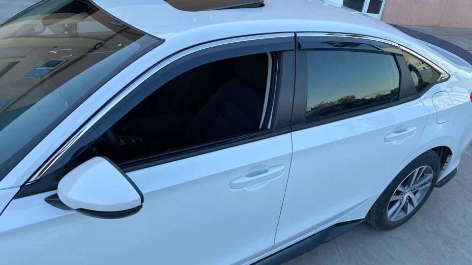 Honda Civic FE1 Sedan Krom Şeritli Cam Rüzgarlığı Seti 4 Parça