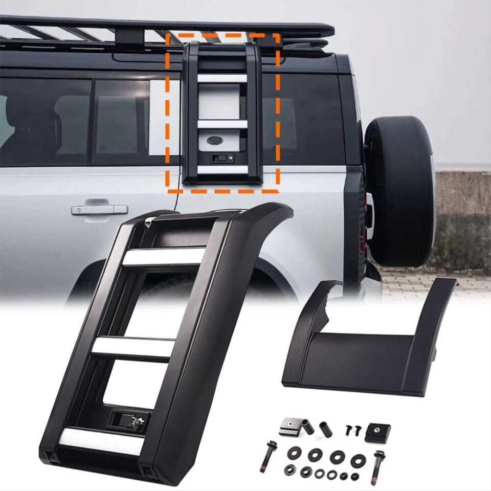 Land Rover Defender (90/110) Yan Tavan Merdiveni Mat Siyah
