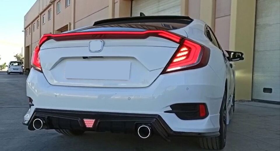Honda Civic FC5 Spoiler ve Kayar Sinyalli LED Stop Takımı Kırmızı