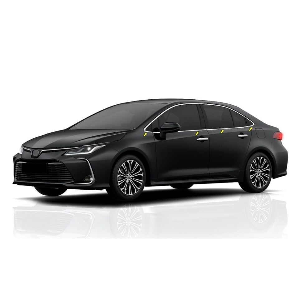 Toyota Corolla E210 Sedan Kapı Cam Çıtası Seti 4 Parça Krom