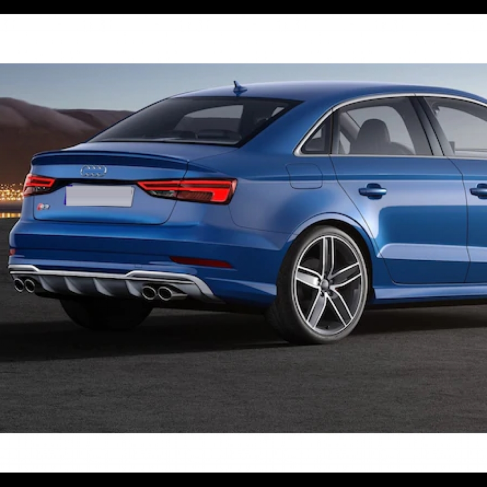 Audi A3 Sedan 8V S-Line 2017-2020 S3 Arka Difüzör ve Egzoz Ucu Seti