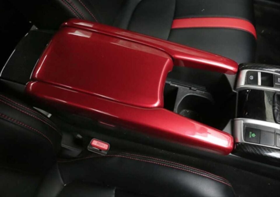 Honda Civic FC5 Orta Konsol Kol Dayama Kaplama Seti Kırmızı 3 Parça