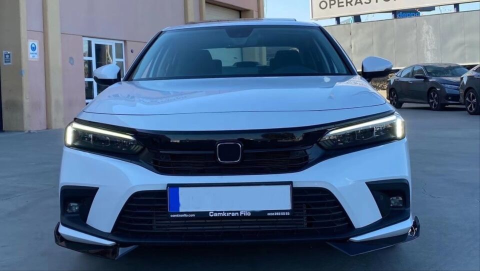 Honda Civic FE/FL (2022+) Ön Panjur Kaplama Seti Piano Black (3 Parça)