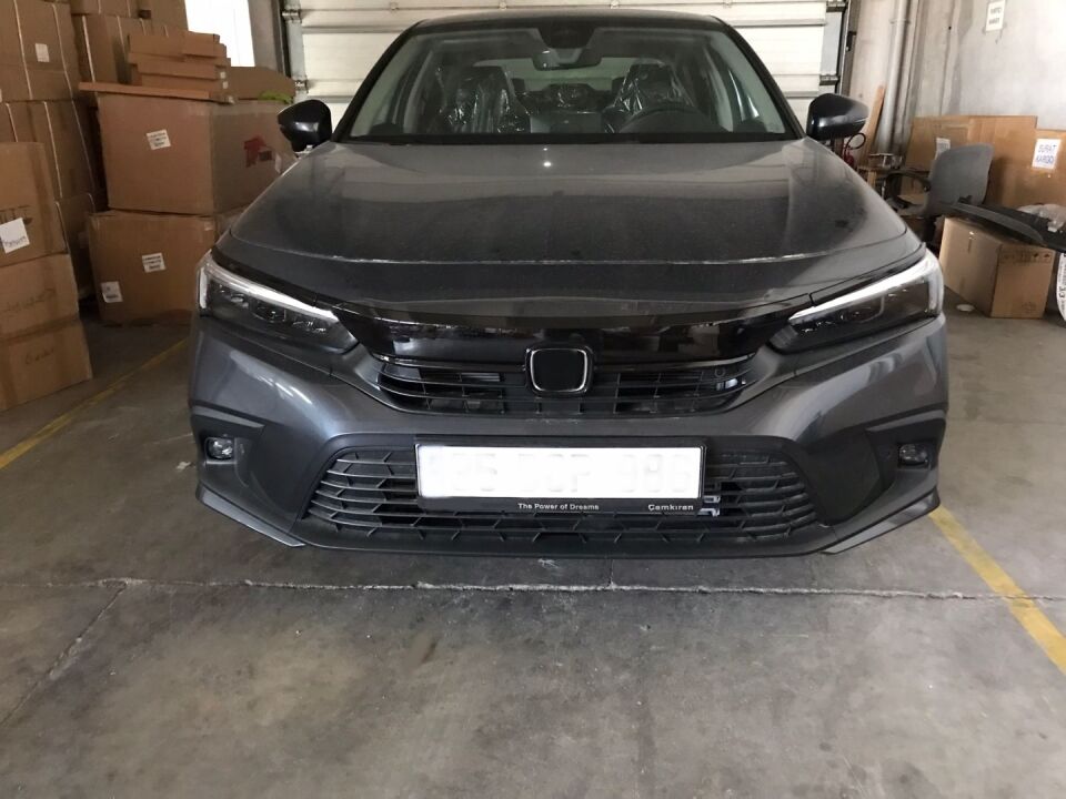 Honda Civic FE/FL (2022+) Ön Panjur Kaplama Seti Piano Black (3 Parça)