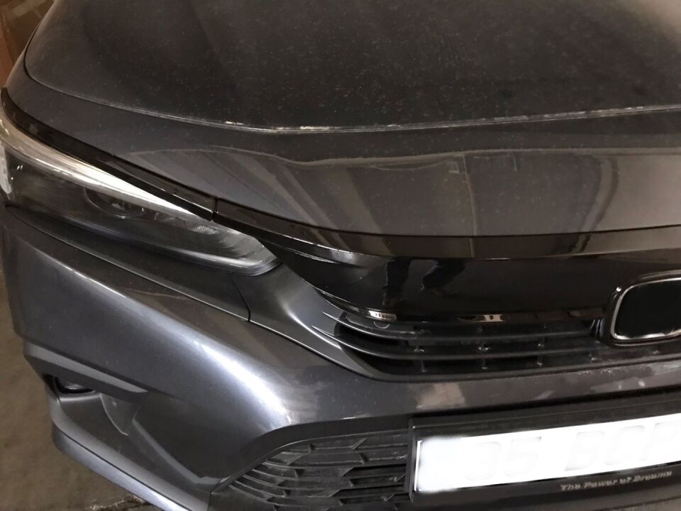 Honda Civic FE/FL (2022+) Ön Panjur Kaplama Seti Piano Black (3 Parça)