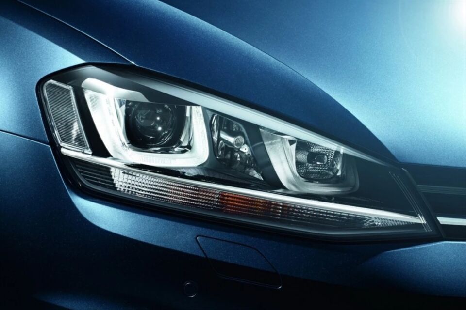 VW Golf 7 R Çift U-LED Far Seti Silver (Halojen Uyumlu)