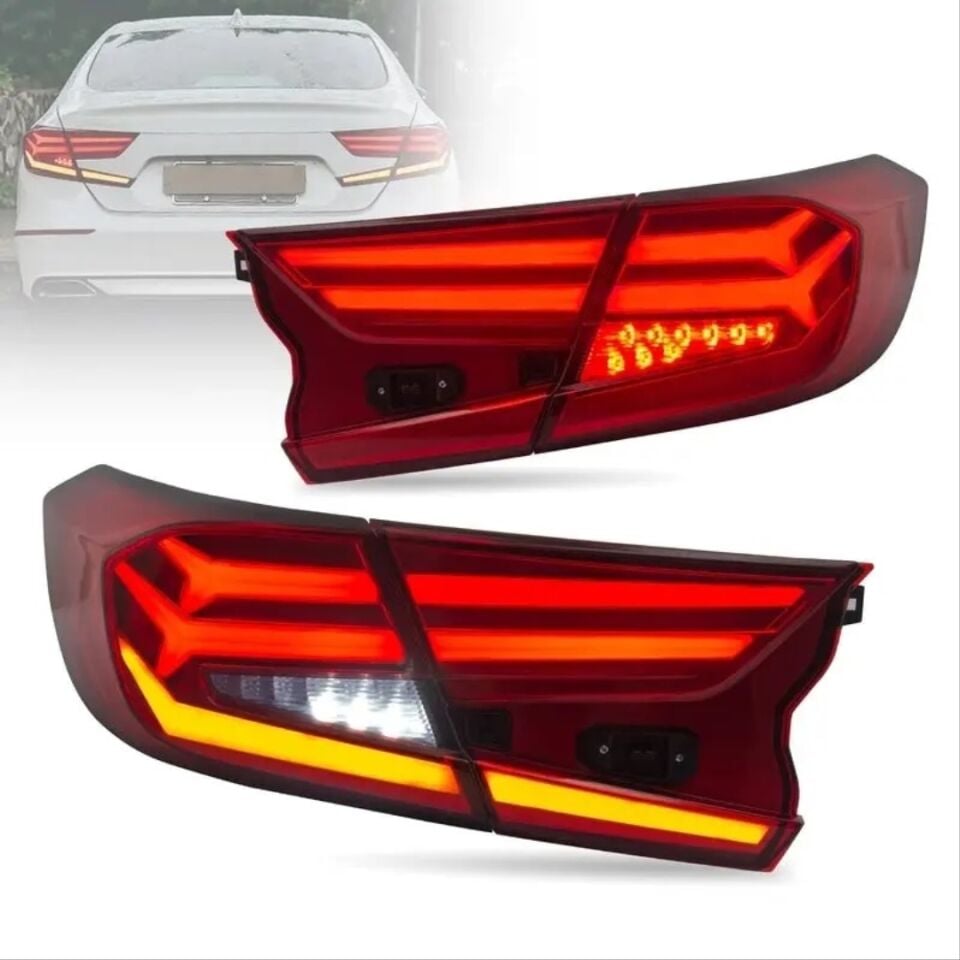 Honda Accord (18-22) V1 Animasyonlu Kayar Sinyalli LED Stop Seti Kırmızı