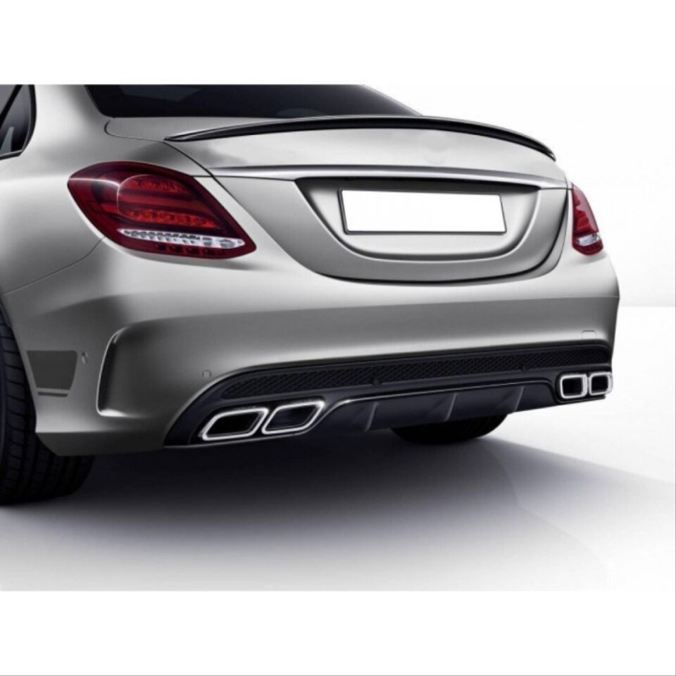 Mercedes-Benz C Serisi W205 AMG Difüzör ve Egzoz Ucu Seti Silver