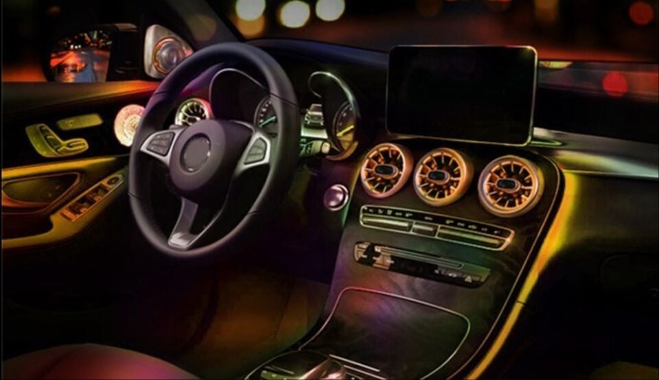 Mercedes-Benz C Serisi W205 2019+ 64 Renk Turbine Ön Havalandırma Ambiyans Aydınlatma Kiti