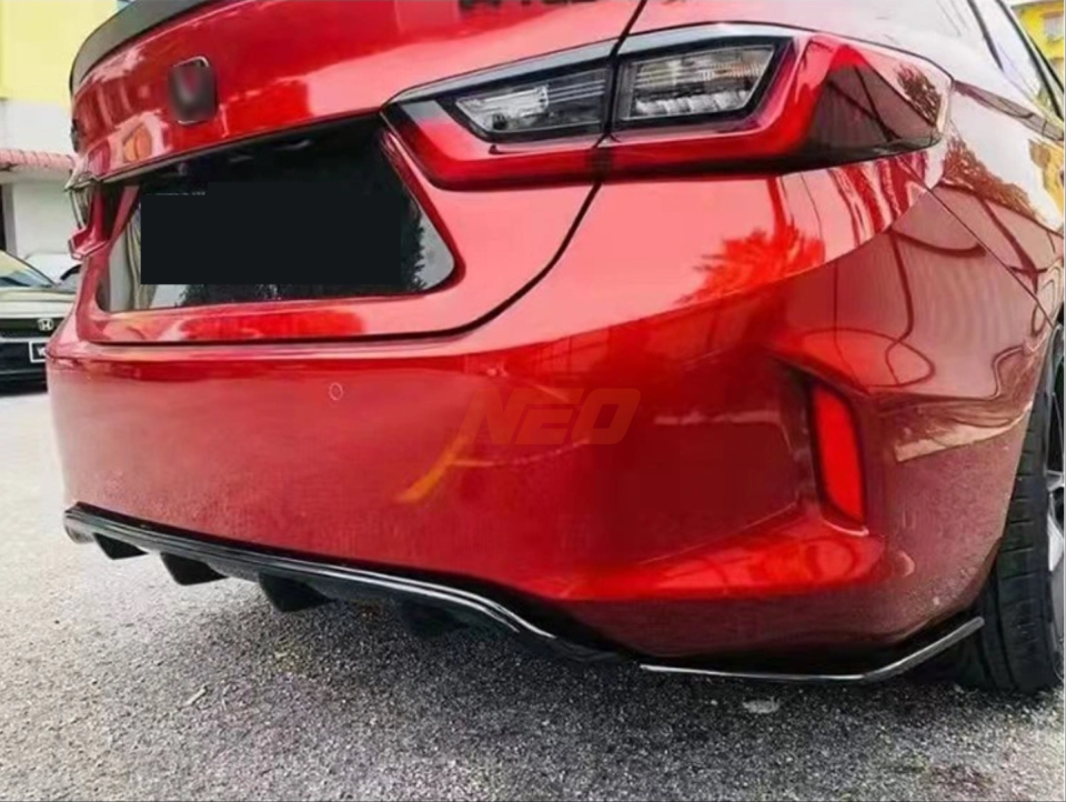 Honda City GN RS Stil Arka Difüzör ve Flap Seti Piano Black