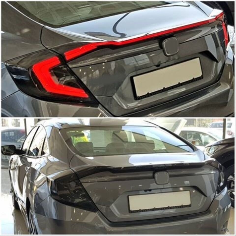 Honda Civic FC5 2016-2021 Kayar Sinyalli LED Stop ve Spoyler Seti (Füme)