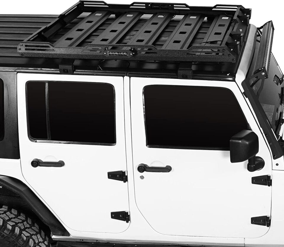 Jeep Wrangler JK (07-17) LED Barlı Tavan Sepeti ve Ön Cam Çerçevesi