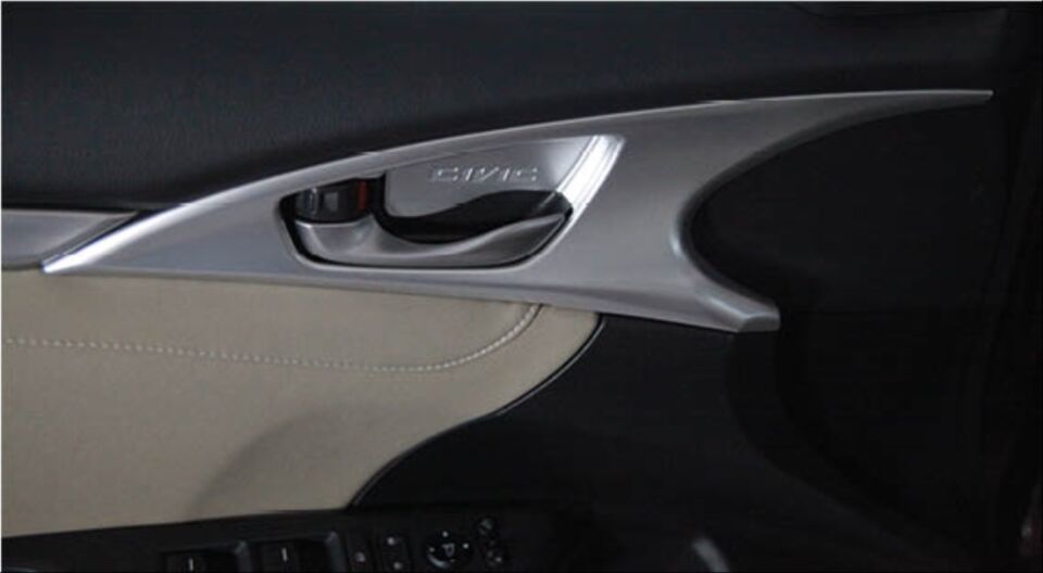 Honda Civic FC5/FK7 İç Kapı Kolu Çerçeve Seti 4 Parça Gümüş