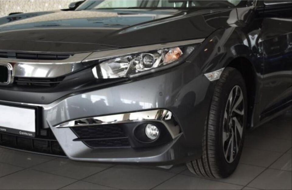 Honda Civic FC5 Makyajsız Ön Sis Farı Krom Çerçeve ve Kaş Seti (4 Parça)