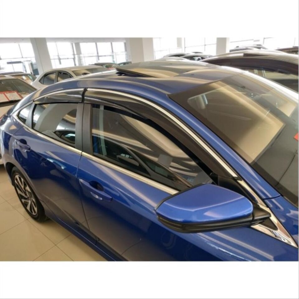 Honda Civic FC5 Paslanmaz Çelik Krom Cam Çıta Seti (Tam Tur)