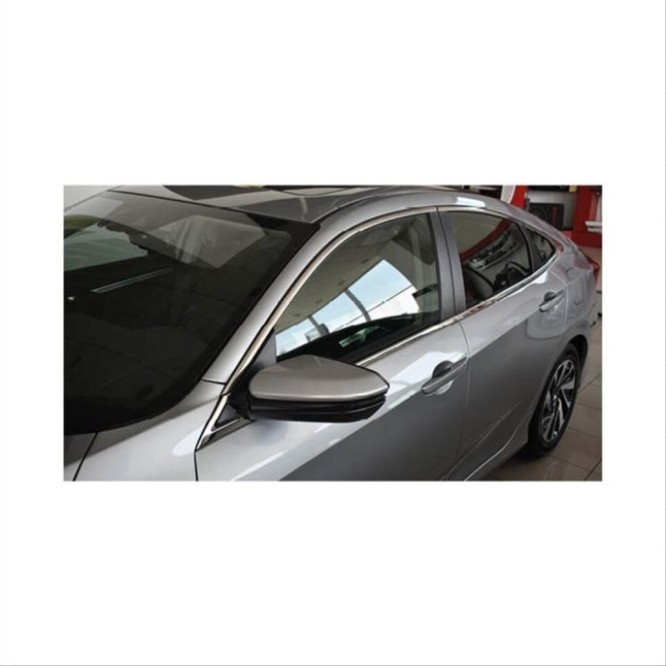 Honda Civic FC5 Paslanmaz Çelik Krom Cam Çıta Seti (Tam Tur)