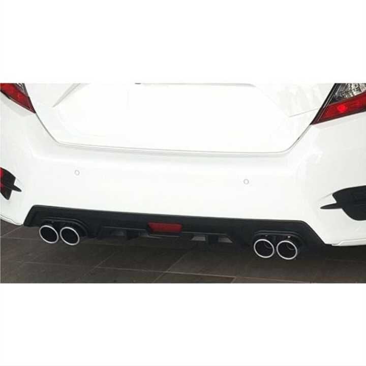 Honda Civic FC5 Sedan 4 Çıkışlı Arka Tampon Difüzörü Siyah