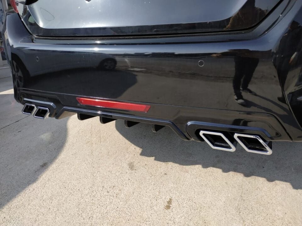 Honda Civic FC5 Sedan Kare Çıkışlı Arka Tampon Difüzörü Full Siyah