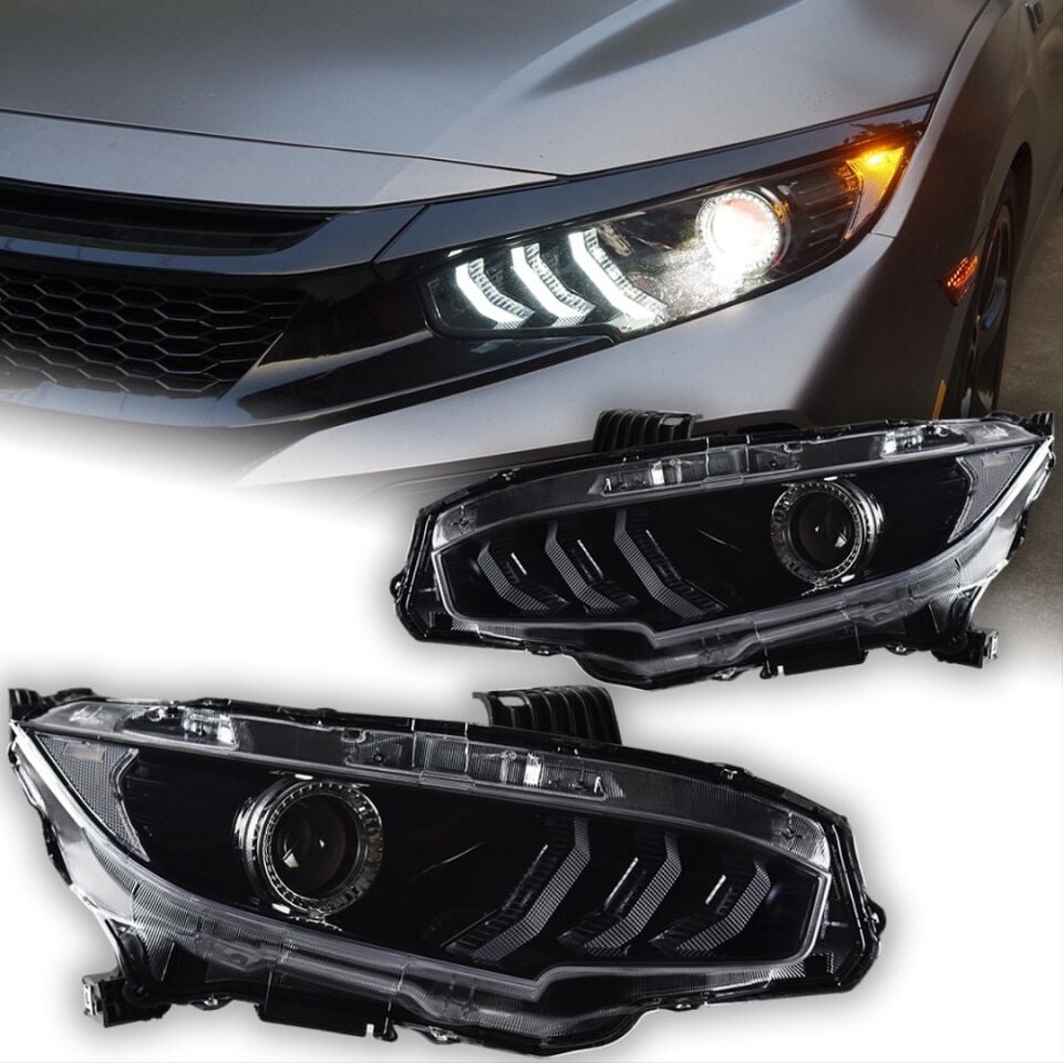 Honda Civic FC5 Mustang Kayar Sinyalli Animasyonlu Full LED Far Seti