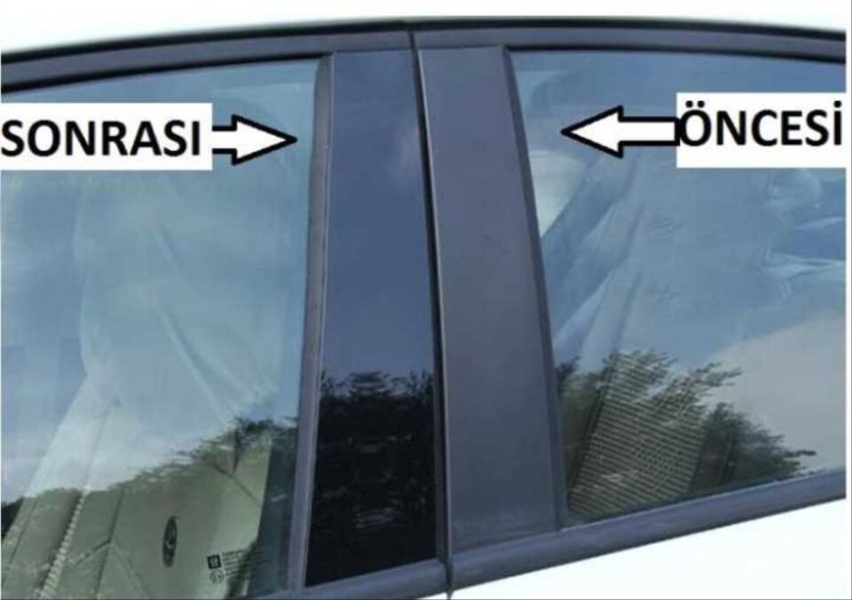 Honda Civic FC5 Kapı Orta Direk Kaplama Seti Piano Black (6 Parça)