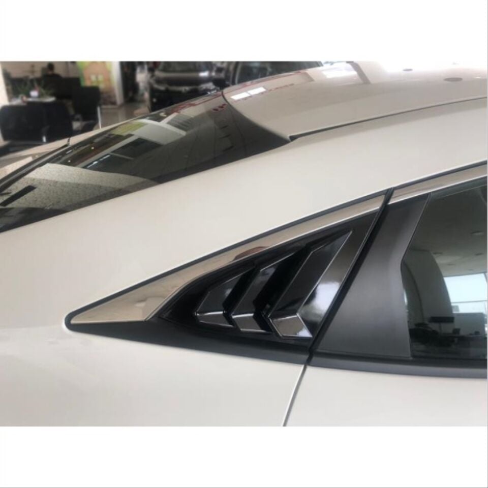 Honda Civic FC5 Köşeli Kelebek Cam Kaplama Seti Piano Black