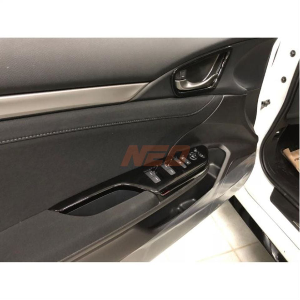 Honda Civic FC5 İnce Stil İç Kapı Kolu Çerçeve Kaplama Seti Piano Black