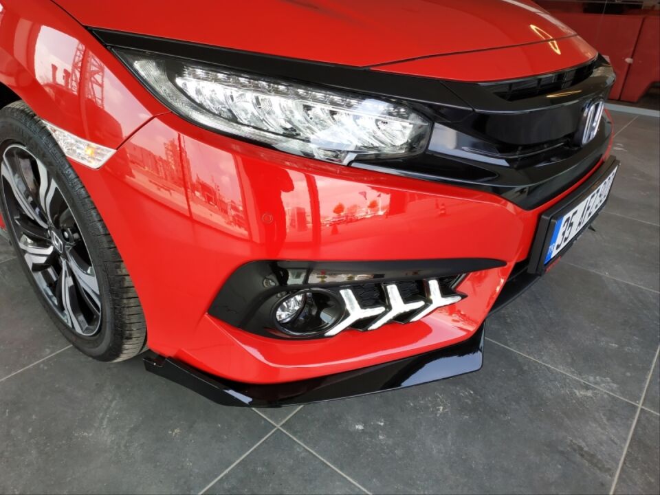 Honda Civic FC5 Makyajsız Kasa Ön Tampon Köşe Flapları Piano Black